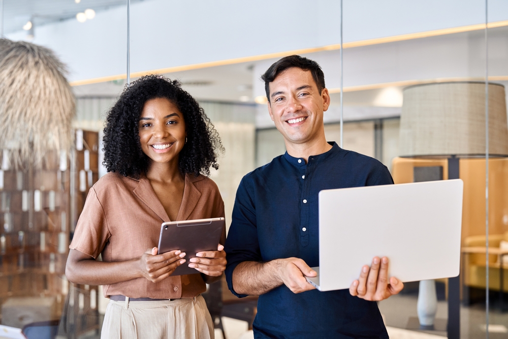 young,happy,professional,work,team,of,two,diverse,confident,female